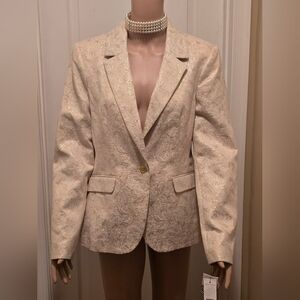NEW Dana Buchman Textured Cream Blazer, Size 12